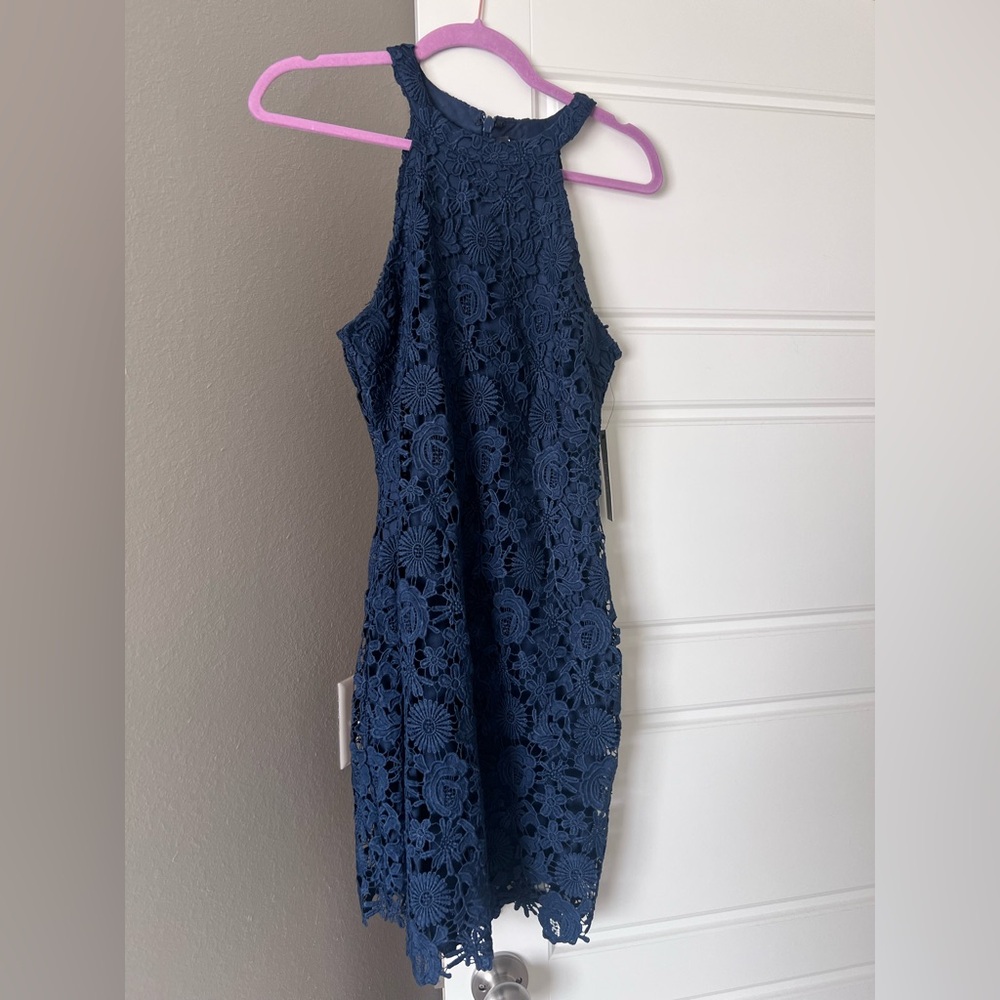 Lulu’s Lace Mini Dresss | Blue | Size M